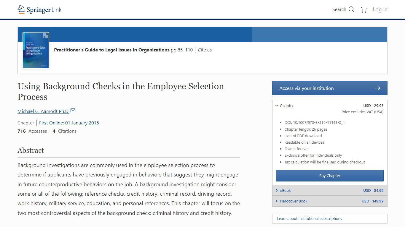 Using Background Checks in the Employee Selection Process