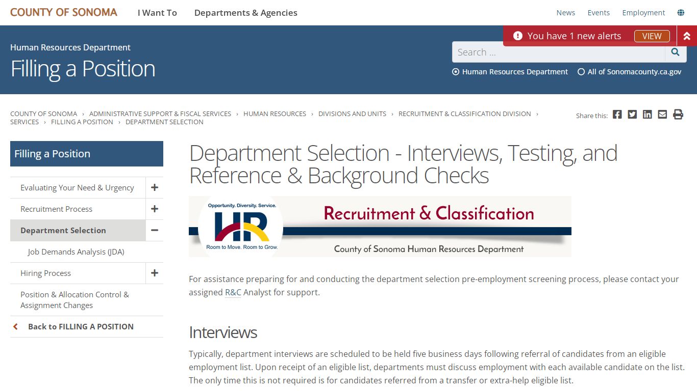 Department Selection - Interviews, Testing, and Reference & Background ...